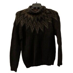 Men's Perry Ellis Hand Knit Sweater Wool Blend Diamond Print Gray Size Med. NWT